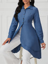 Elegant Solid Color Long Sleeve Shirt for Women - Button-Up, Non-Stretch Polyester Blend, Machine Washable, Elegant Special Project Style, ALL/Global/All