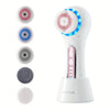 5-Brush-Head Rechargeable Face Scrubber Exfoliator, Facial Cleansing Brush for Exfoliating, Massaging, Deep Cleansing, Perfect Gift for Women, Mother's Day Gift