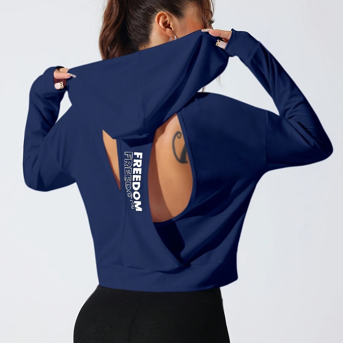 1pc Women's Stylish White Hooded Long-Sleeve Top - 100% Polyester, Semi-Translucent, Lightweight & Breathable for Spring/Summer, Machine Washable, Perfect for Tennis, Gym, and Casual Wear