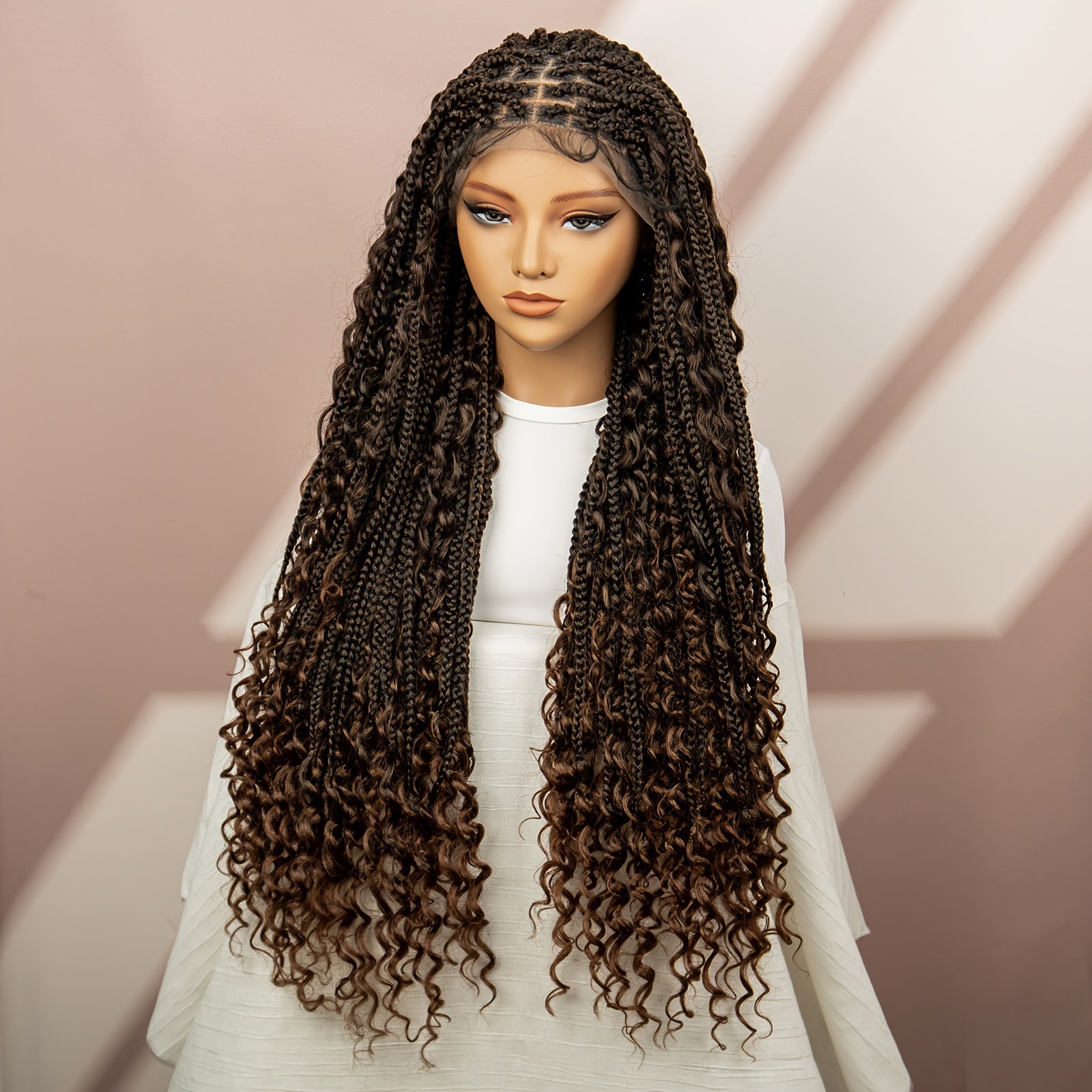 Women'S Anytime Wig, 9x6 Lace Front Synthetic Braided Butterfly Braid Hairpiece, Comfortable Breathable Fashion Daily Wear, Heat Resistant Fiber, Full Top Hair Extension