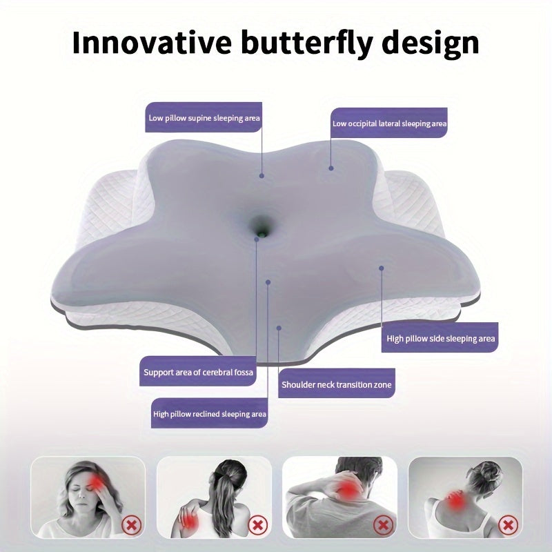 Slow Rebound Breathable Memory Foam Multi-functional Pillow, Cervical Spine Support, Stain-Resistant, Soft, Suitable for All Sleeping Positions