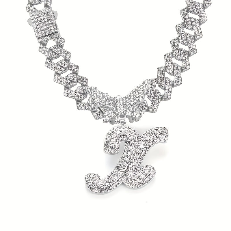 Women's Elegant Butterfly Necklace - Zinc Alloy, Rhinestones Mosaic, Synthetic Stones | Perfect Jewelry Gift | Christmas Jewelry