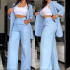 Pure Color Split Sleeve Lapel Suit Straight business Suit Women