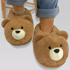 Funny Cartoon Fuzzy Novelty Slippers, Slip On Soft Sole Flat Non-slip Comfy Shoes, Winter Plush Home Warm Shoes