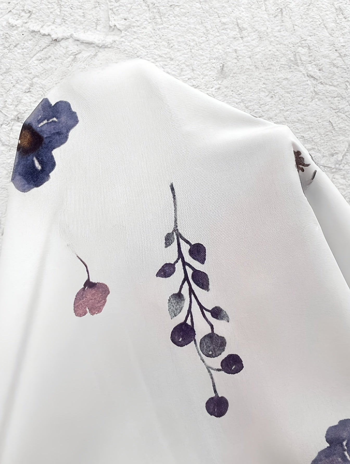 Elegant And Fresh Vacation-Style Floral Print Shirt Dress.