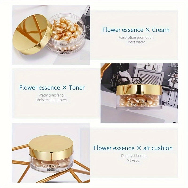 3 Boxes of Placenta and Hyaluronic Acid Essence Capsules, Enhance Moisturizing and Skin Care, Glow, Suitable for Travel, Multifunctional for Facial and Neck Moisturizing