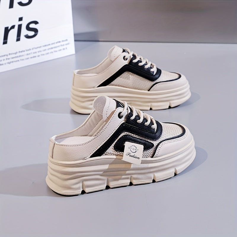 Women'S Thick-Soled Sports Casual Shoes with Breathable Design And Half-Covered Toes.