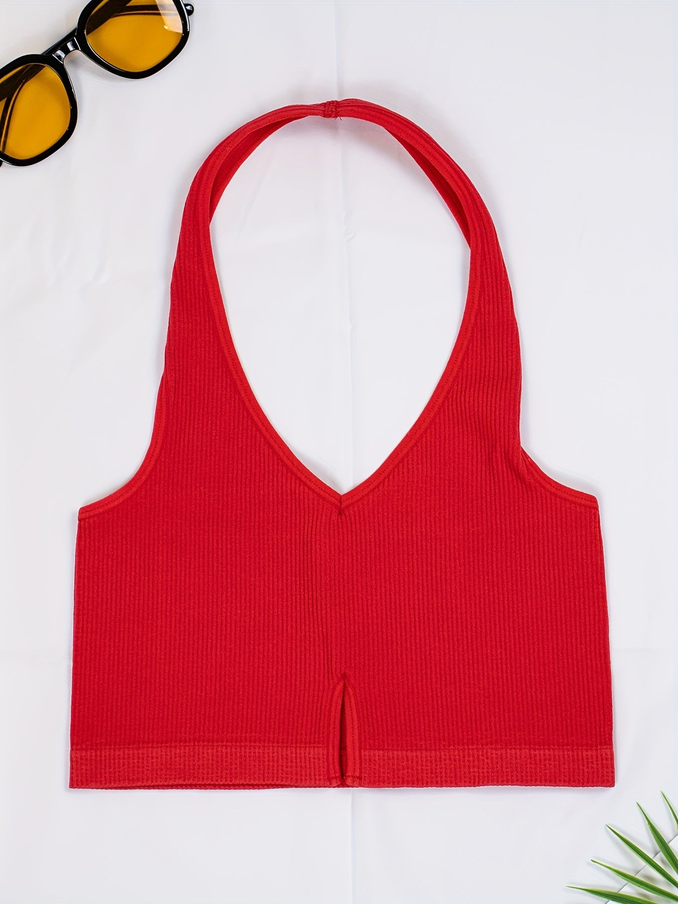 1pc Solid Color Pullover Model Sleeveless Sports Tank Top Casual Outer Wear Daily Bra & Back Breathable Comfortable Women'S Bras & Women'S Lingerie & Underwear
