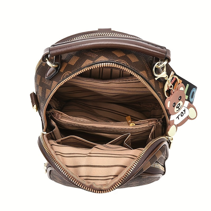 New Fashion All-match Simple Travel Backpack, Printed Small Backpack, Crossbody And Shoulder Dual-purpose Backpack