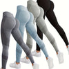 4pcs 4-Piece Butt Lifting Yoga Pants, High-Stretch Slim Fit Workout Leggings for Women's Fitness Activities