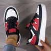 1 Pair Women'S Casual Fashion Sneakers - Geometric Pattern, Low-Top, Lace-Up, Round Toe, Faux Upper, Fabric Lining, EVA Sole, Comfortable Walking Shoes for All Seasons