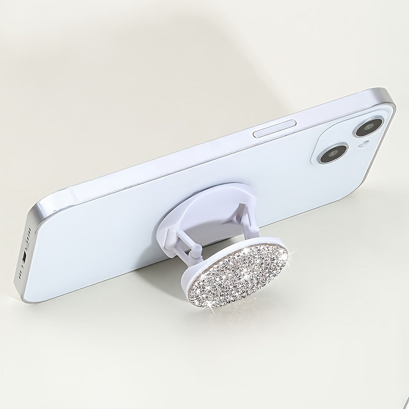 A Sparkling Diamond Phone Pull-Out Stand, a Creative And Colorful Foldable Phone Holder, Perfect for Lazy Users And an Ideal Gift for Holidays.