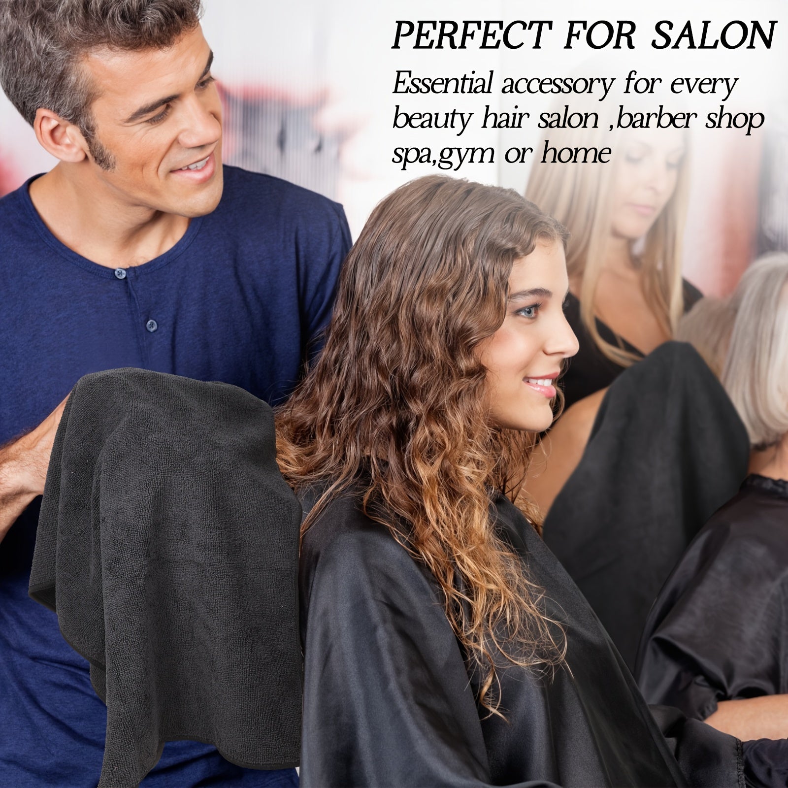 26 Packs of Bleach Proof Salon Towels Absorbent Microfiber Towels Bleach Resistant Salon Hand Towels for Gym Bath Spa Shaving Shampoo Home Hair Drying 16 x 28 Inches (Black)