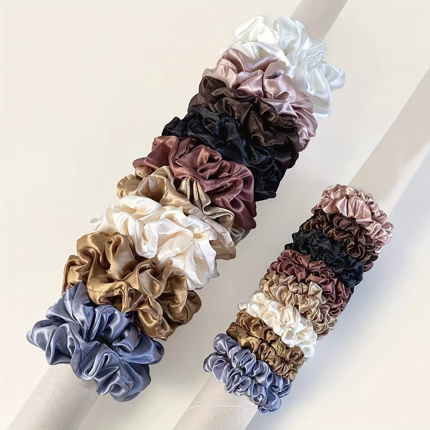 40pcs Multicolor Hair Scrunchies, Satin Silky Hair Ties Ropes Ponytail Holders, Classic Elastic Hair Bands Hair Accessories (40 Colors)