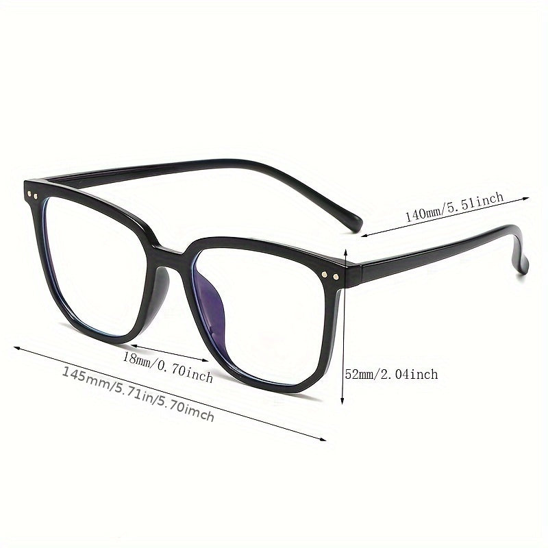 1pc Steampunk-Inspired Blue Light Blocking Glasses - Retro Rectangular Frame with Clear PC Lenses, Durable & Stylish Accessory for Men and Women