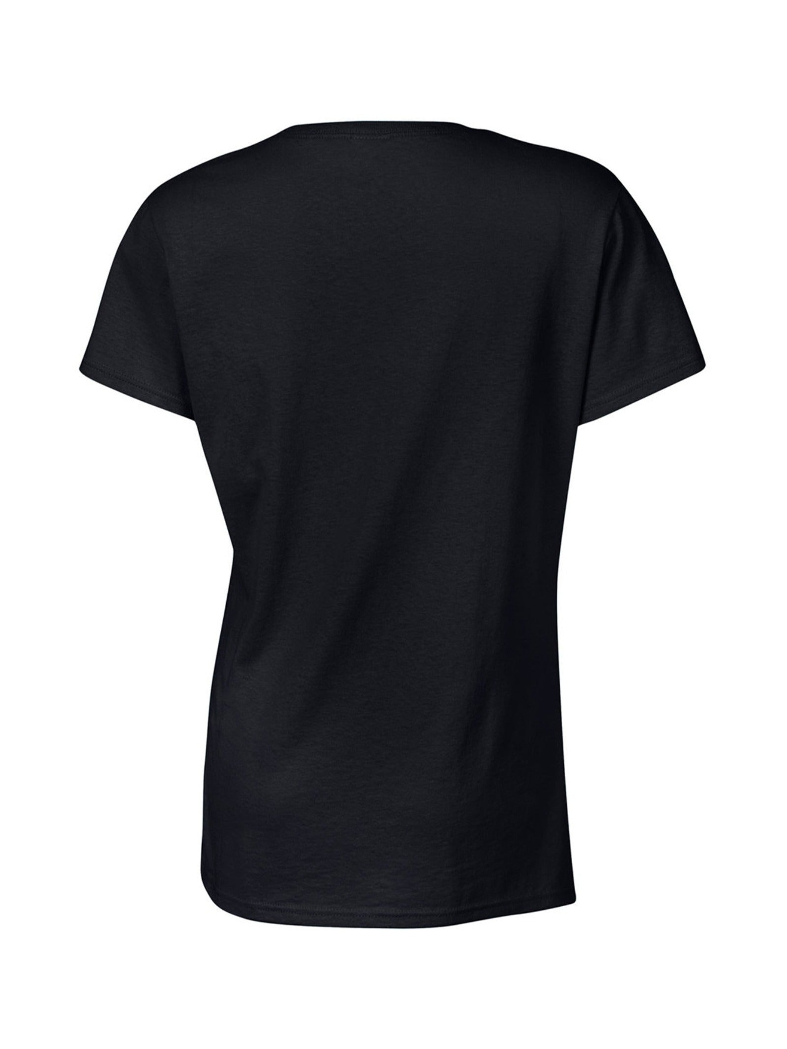 Women's Black Crew Neck T-Shirt with Pink Bow Print - Casual Short Sleeve Top for Summer & Spring, Soft and Comfortable Casual Attire, Casual Summer Top | Playful Bow Print | Glossy Fabric, Ladies T Shirts