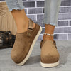 Cross-border Large Size Bag Head Bucken Half-Drag Velvet Double Layer Heightening Outdoor Magic Thick Sole Women's Slippers