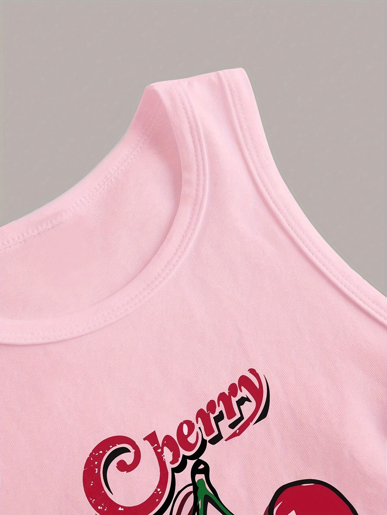 Portrait Print Crew Neck Tank Top, Casual Sleeveless Crop Top For Spring & Summer, Women's Clothing