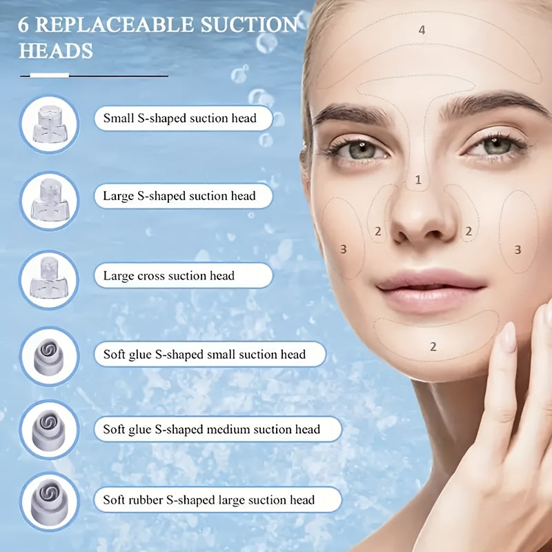 Rechargeable Pore Vacuum Cleaner, Electric Blackhead Remover, Water Circulation Facial Cleaning Tool, Deep Skin Pore Cleaning And Beauty Care, Digital Display, Pore Vacuum Cleaner, Ideal Gift For Christmas, Thanksgiving, New