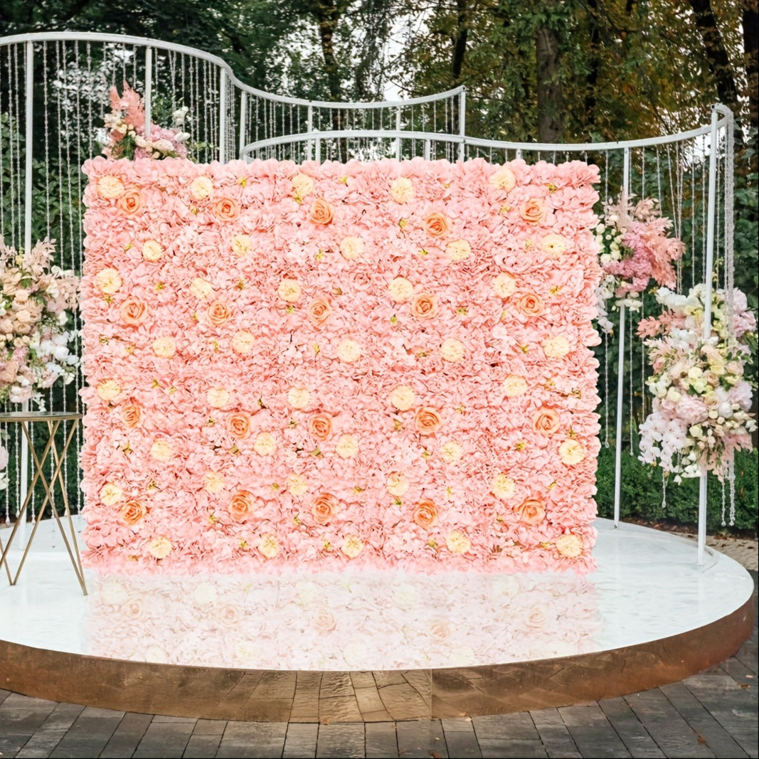 12pcs Pink Rose Floral Backdrop, 15x15 Inches - Elegant Polyester Photography Background for Weddings, Bridal Showers, Birthday Parties, and Romantic Celebrations, Party Backdrop | Elegant Event Backdrop | Blush Wedding Roses