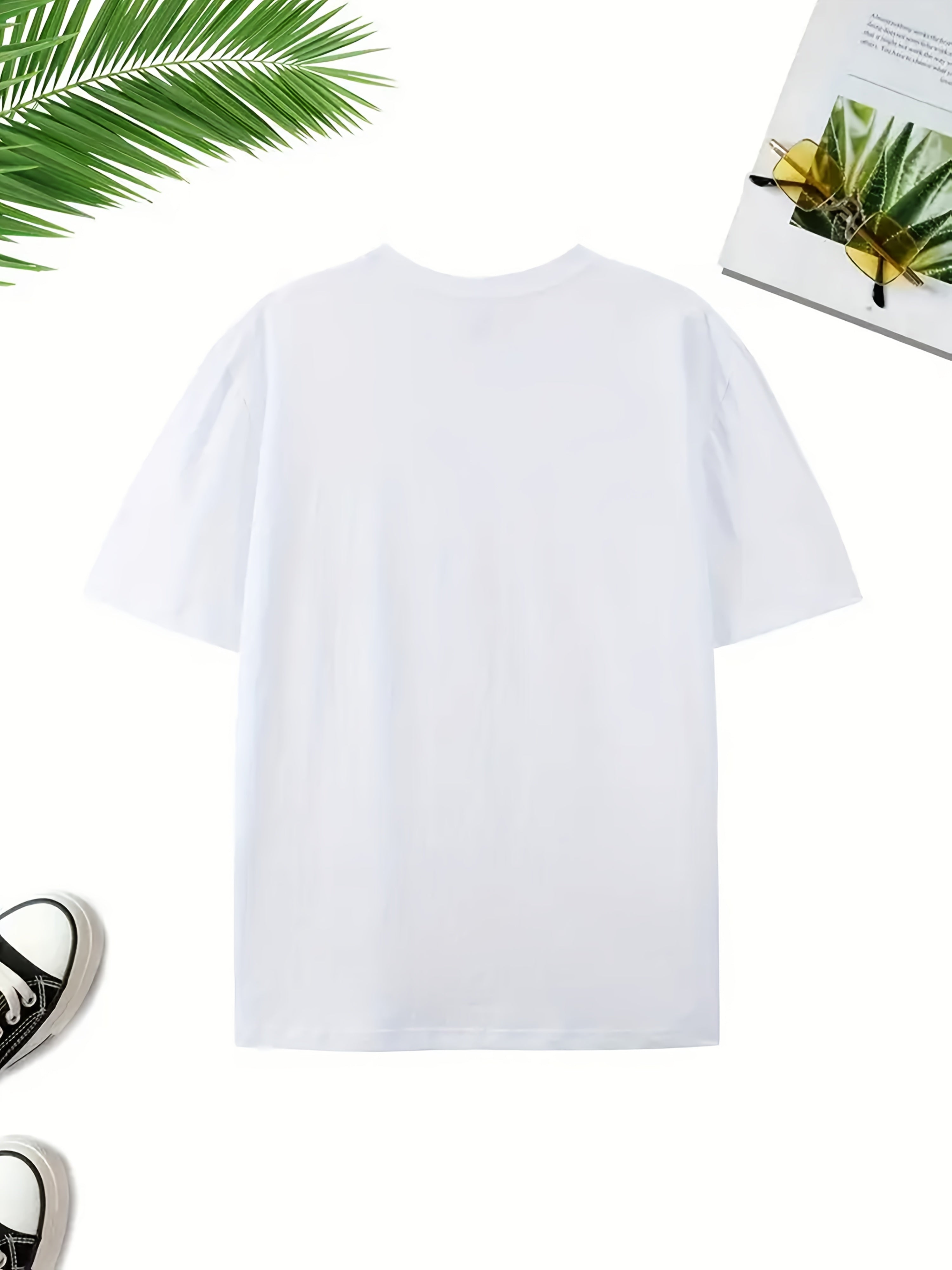 Unisex Fashionable Hip-hop Printed Casual Round Neck Short Sleeved Cotton Loose Retro Outdoor Daily T-shirt