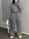 Women's Solid Color Casual Street Style Loose Pocket Drawstring Sports Suit