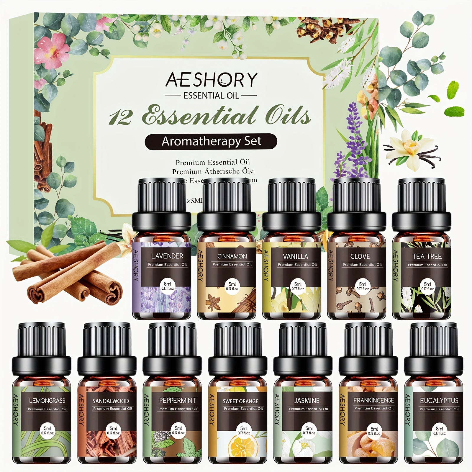12pcs/20pcs/26pcs/32pcs Essential Oil Set, Suitable for Aromatherapy Machine, Humidifier, DIY Fragrance, Valentine's Day Gift, Holiday Gift for Friends, Lover, Girl, Lady, Family