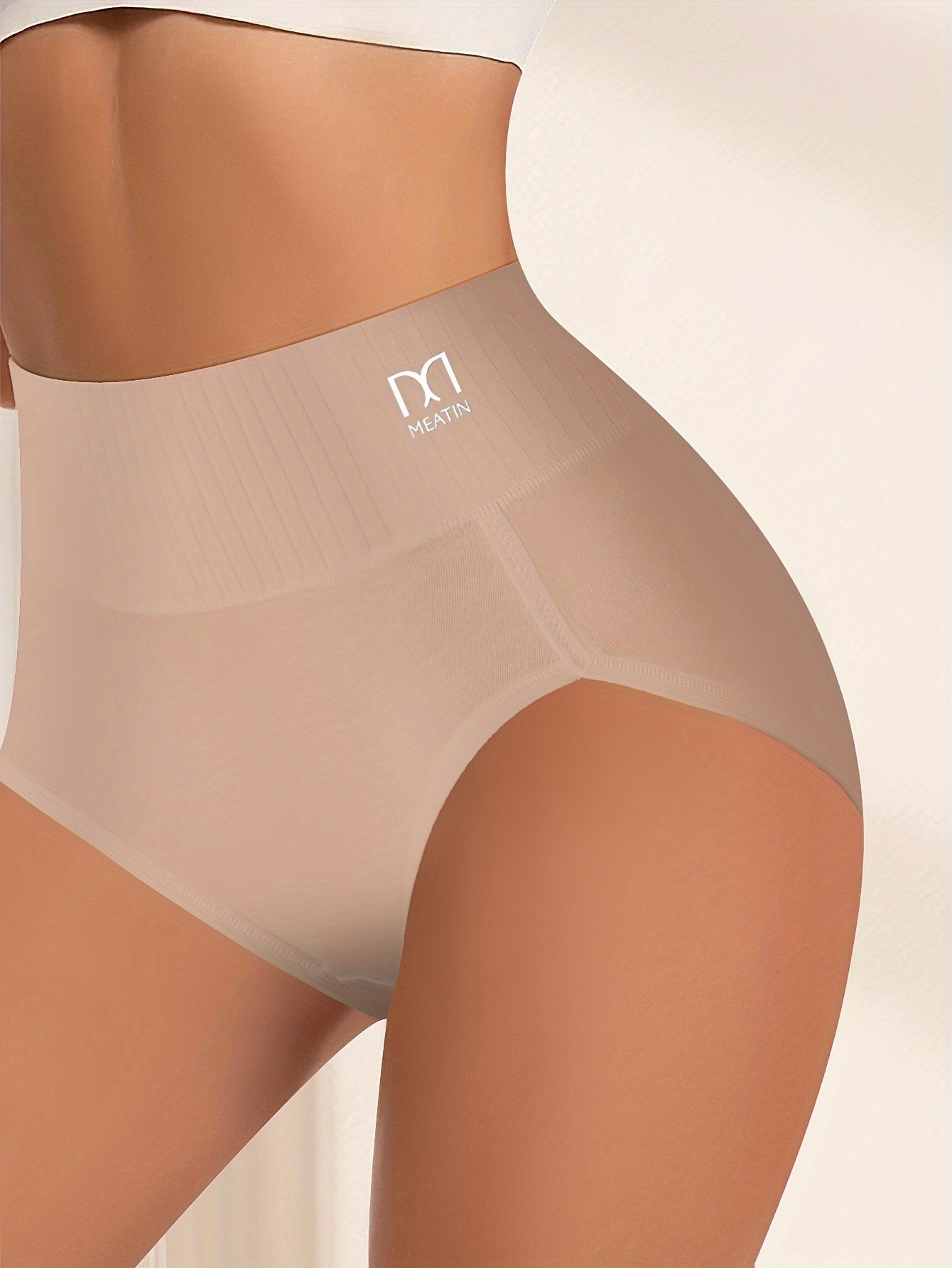 10pcs Fashion Striped High Waisted Women'S Panties, Breathable Comfortable Elastic Soft Hip Wrap Triangle Panties, Women'S Underwear Panties