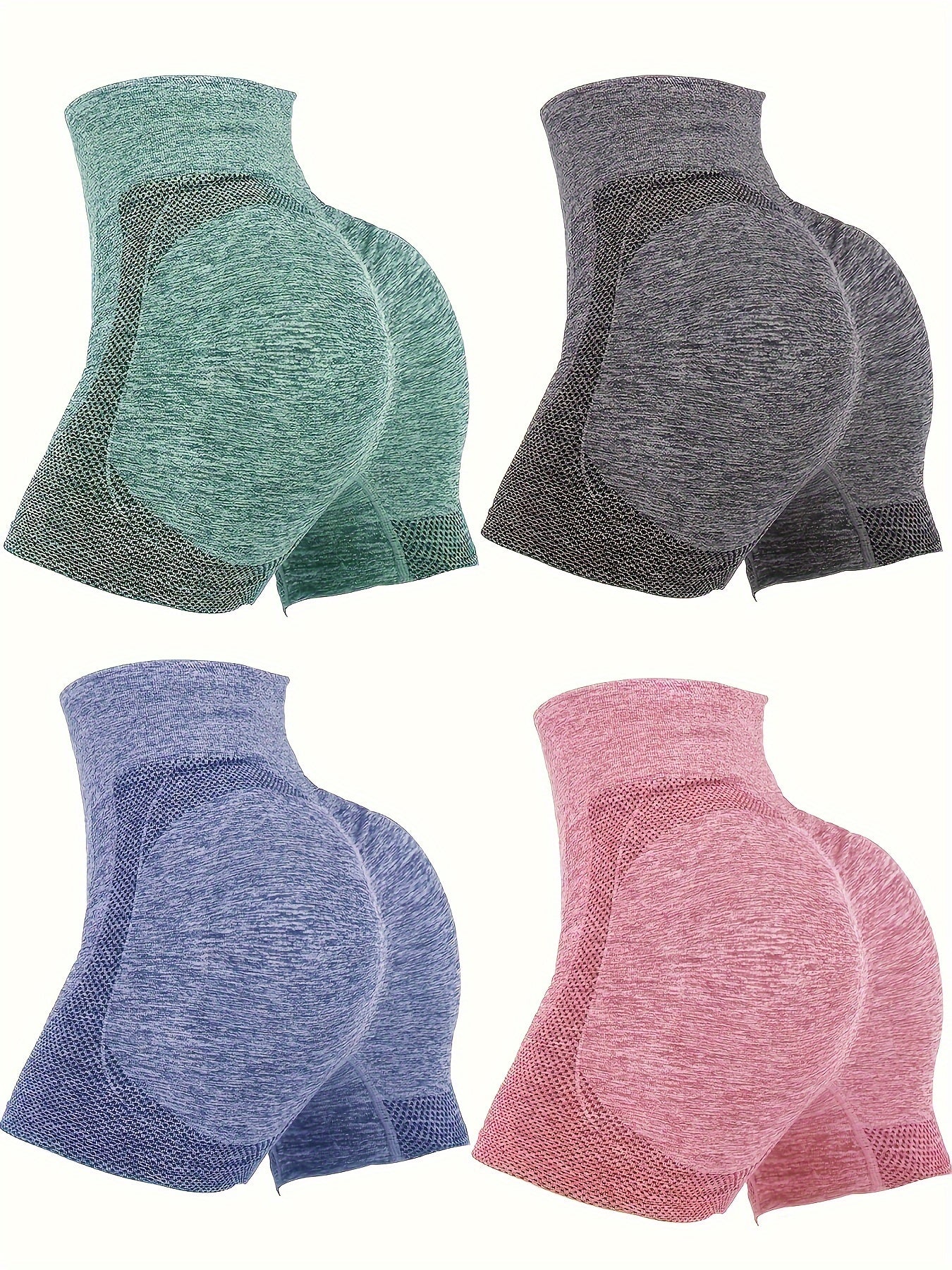 4-Pack High-Waisted Boyshorts - Tummy Control, Butt Lifting, Breathable, Sweat-Wicking Compression Shorts With Elegant Style And Assorted Solid Colors - For Women - Perfect for Yoga, Gym, and Everyday Wear - Great Gift for Fi
