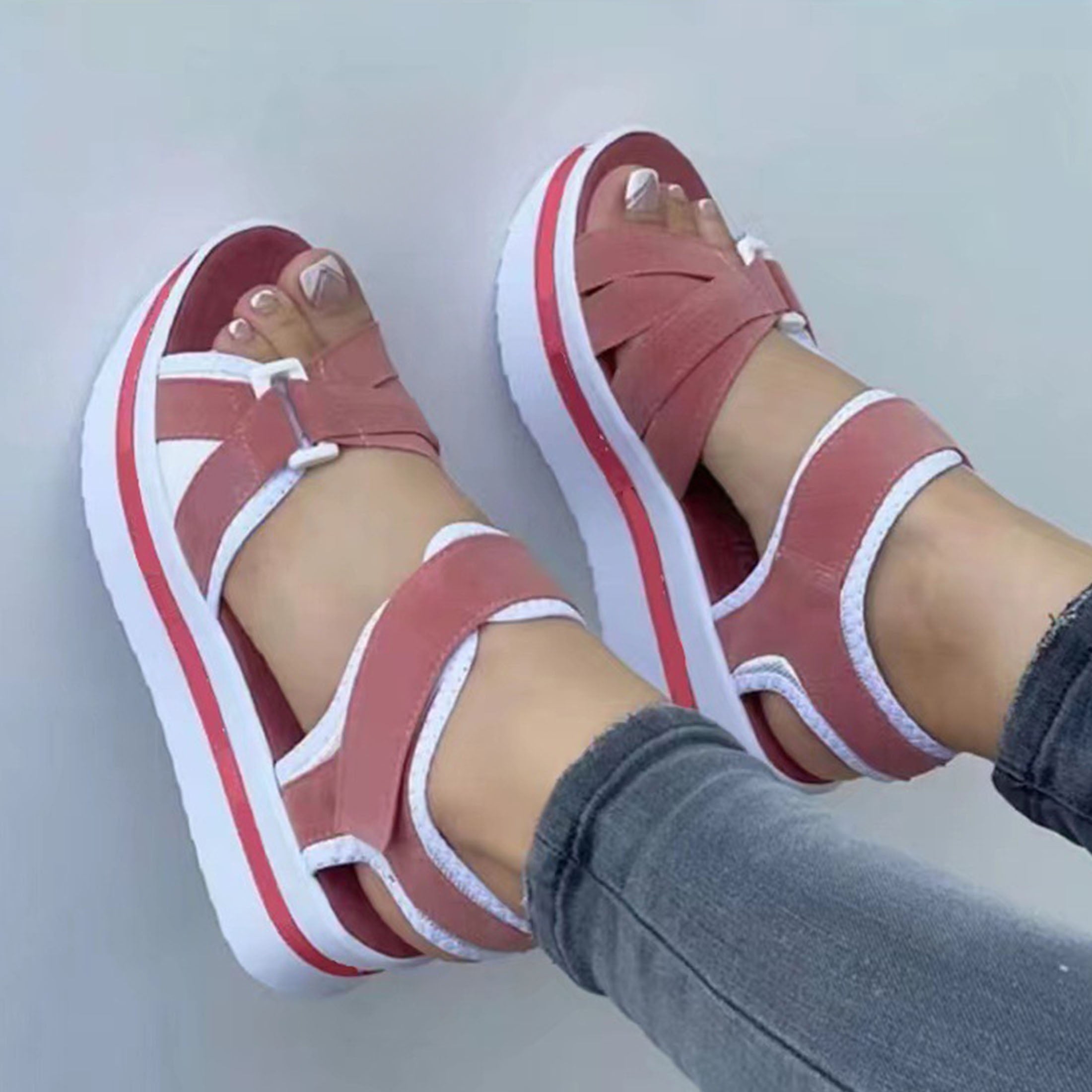 [Fast Deliver]Women's Fashion Thick Bottom Sandals Platform Shoes Breathable Lightweight Comfortable Home Slippers
