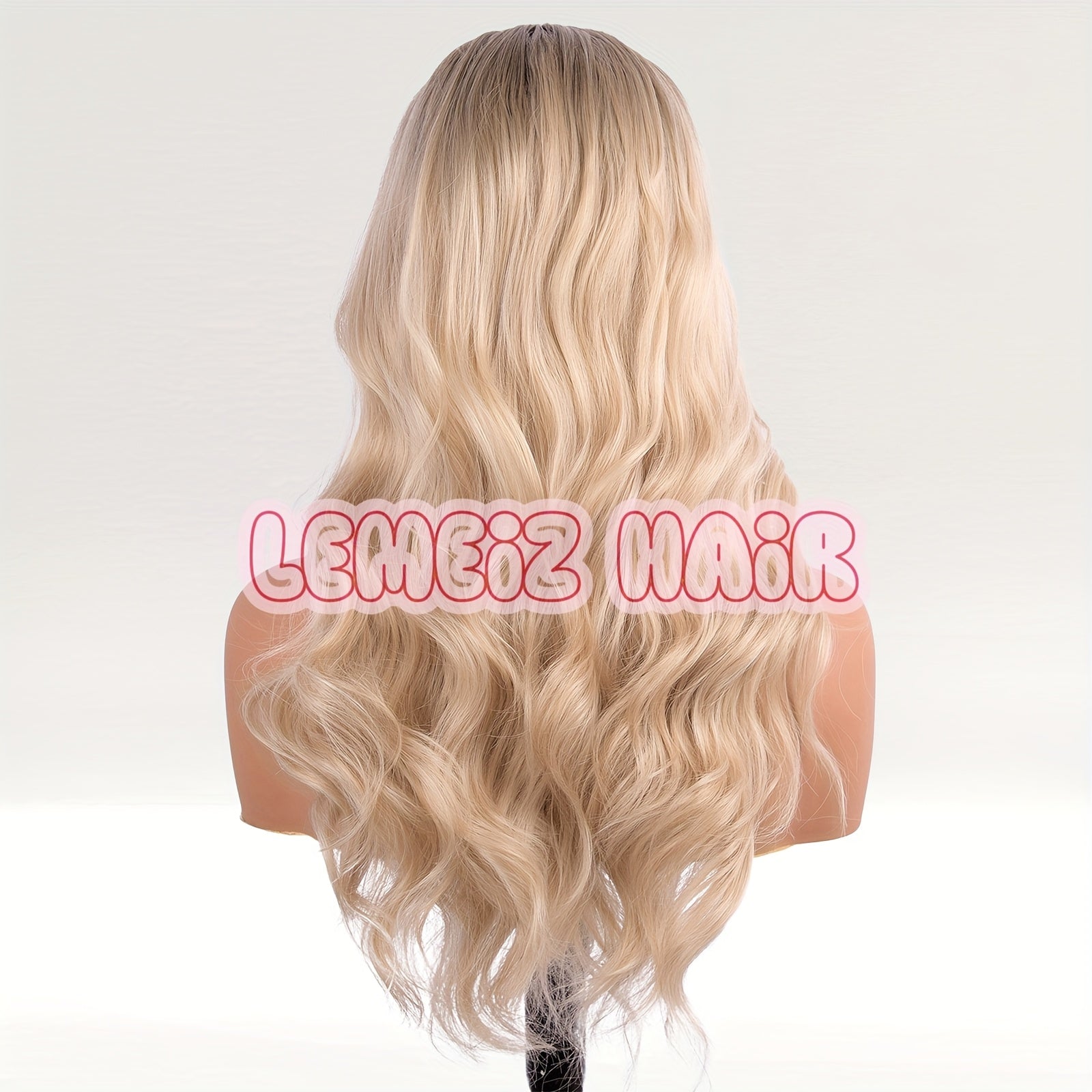 22" Long Light Blonde to Brown Ombre Body Wave Synthetic Lace Front Wig - Effortless Beachy Waves, Secure Fit, 130% Density, 13x4 Lace Area, Low Maintenance for Casual Attire, Versatile Wig Styling | Natural Look Wig | Synthe