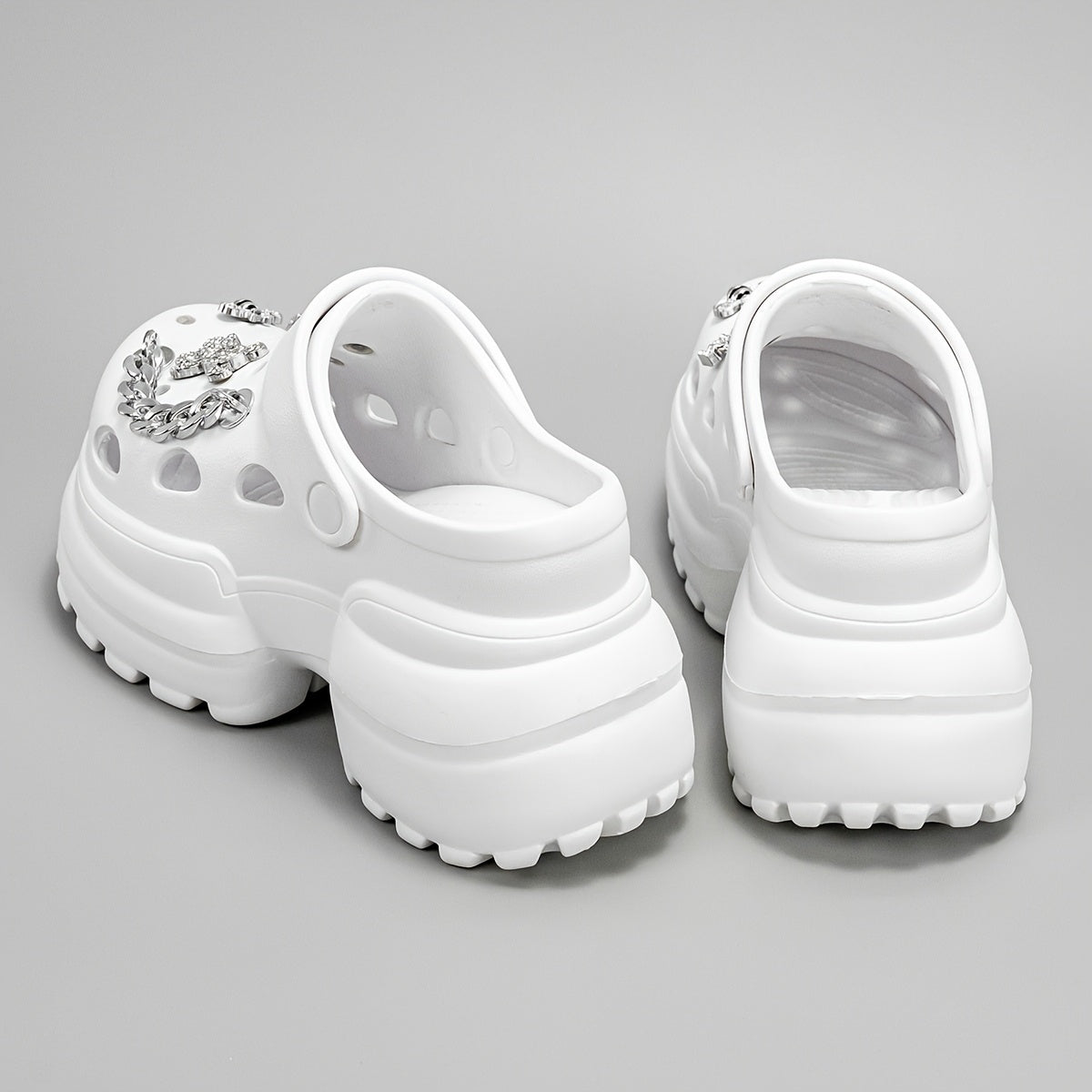 New Arrival - Stylish Cartoon Bee & Bear Print Platform Shoes, 3.94inch High Heel, Lightweight EVA Upper, Closed Toe Design, All-Season Comfort, Casual Footwear | Playful Design | Lightweight Footwear