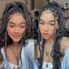 20 Inches - 9*6 HD Front Lace Braided Wigs with Curly Ends, Goddess Box Braids Crochet Hair, Braid Wigs Curly Ends Part Braided Front Lace Wig, Handmade Braiding Wigs with Baby Hair for Women (20 INCH, Available in Three Colo