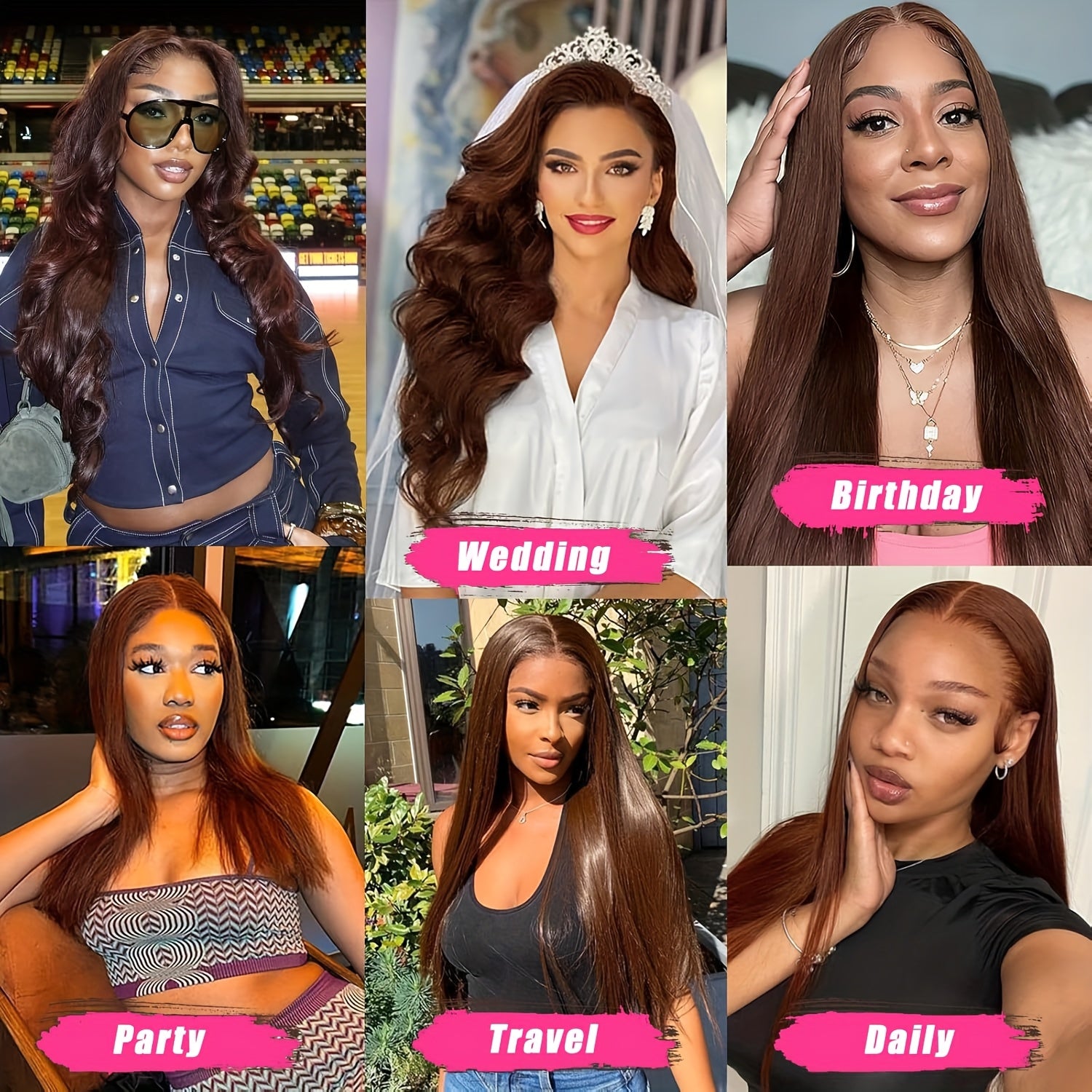 250% Density Brazilian Virgin Human Hair Wig - Chocolate Brown Straight 13x6 HD Transparent Lace Front Wig for Women, Pre-Plucked with Baby Hair, Natural Look for All Ethnicities, Fashion Accessory | Sleek Hairstyle | Silky S