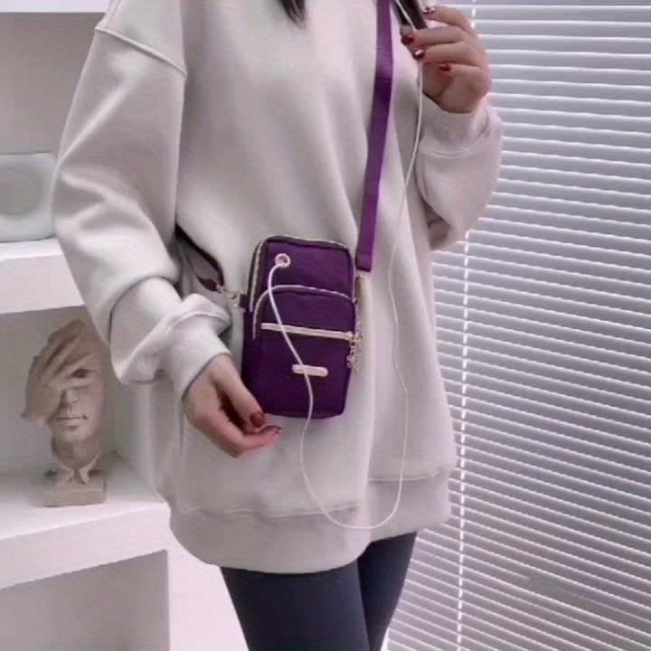 New Style Mobile Phone Bag for Women, Mini Crossbody Bag with Cell Phone Pocket, Hanging Neck Cloth Bag, Portable Wrist Coin Purse