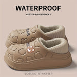 Winter Warm Cozy Waterproof Fleece Lined Slippers - EVA Insulated Home Shoes for Indoor and Outdoor Use, Maternity Slippers for Men and Women