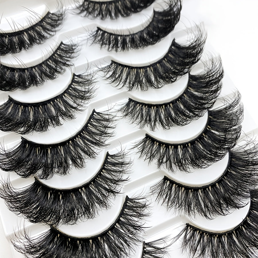 30 Pairs of Slender Imitation Mink Eyelashes, Fluffy Handmade False Eyelash Strips, Natural and Beautiful Softness, Super Soft Stem D Curve, 10-Pair Pack Luxury Cat Eye Lashes Best Gift for Halloween, Valentine's Day Birthday