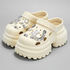 New Arrival - Stylish Cartoon Bee & Bear Print Platform Shoes, 3.94inch High Heel, Lightweight EVA Upper, Closed Toe Design, All-Season Comfort, Casual Footwear | Playful Design | Lightweight Footwear