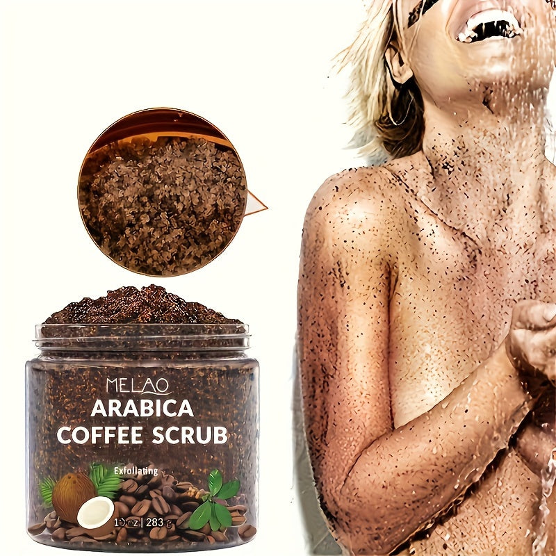 9.98oz Arabica Coffee Scrub - Exfoliating Body Scrub For Skin Care - Moisturizing And Exfoliating Body, Face, Hand, Foot Scrub With Collagen