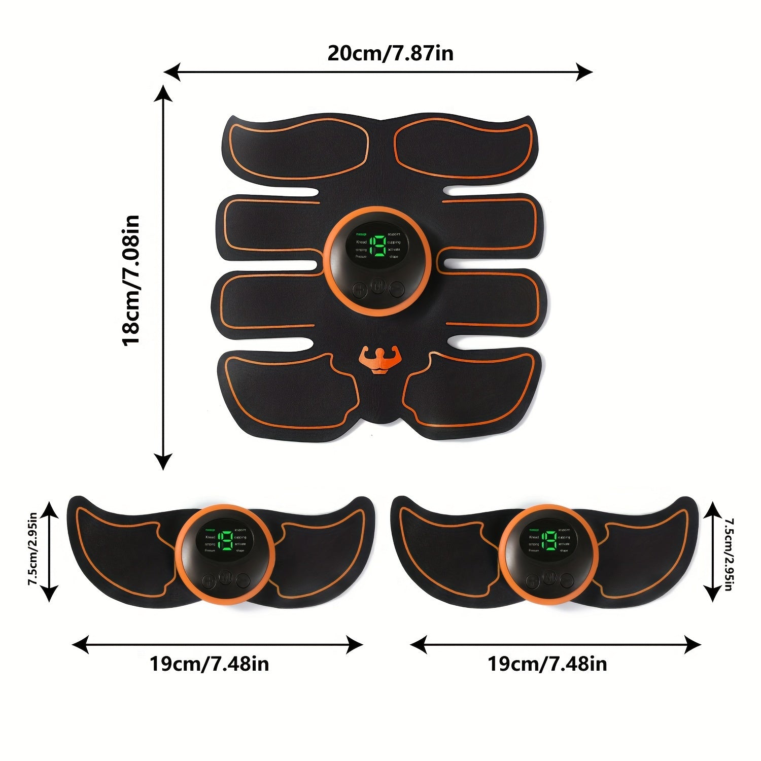 EMS Muscle Stimulator, Trainer Patches, Fitness Exerciser For Arms/Legs Fitness Training, 8 Modes And 19 Intensities
