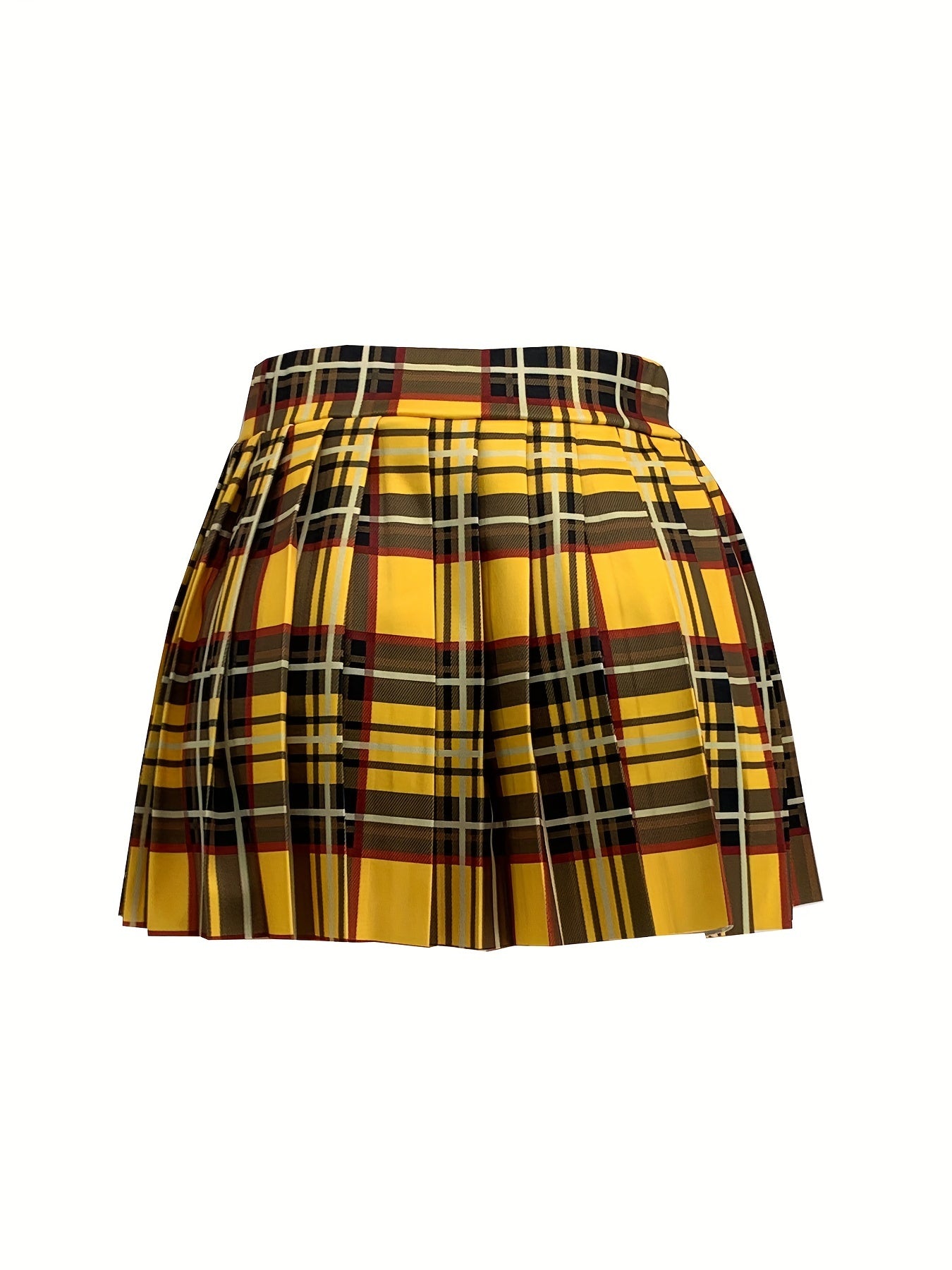 Stylish Plaid High Waist Mini Skirt - Pleated, Flared, Flowy, Sexy Design - Perfect for Spring and Summer, Women's Fashion Clothing, Casual Wear