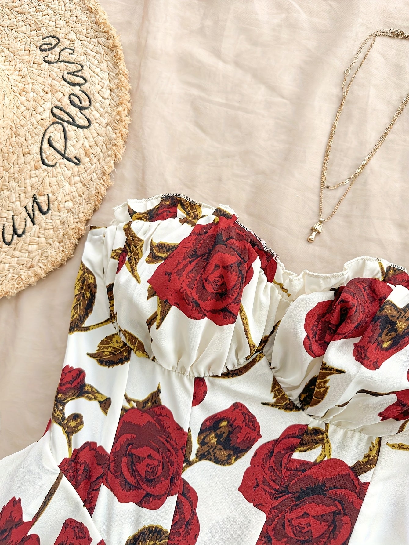 Flowing Fit, Romantic Off-Shoulder Floral Layered Dress - Perfect Valentine's Day Gift, Polyester and Spandex Blend, Machine Washable, Ideal for Vacation, Vacation Sundress|Floral Layered Design|Polyester Spandex Blend
