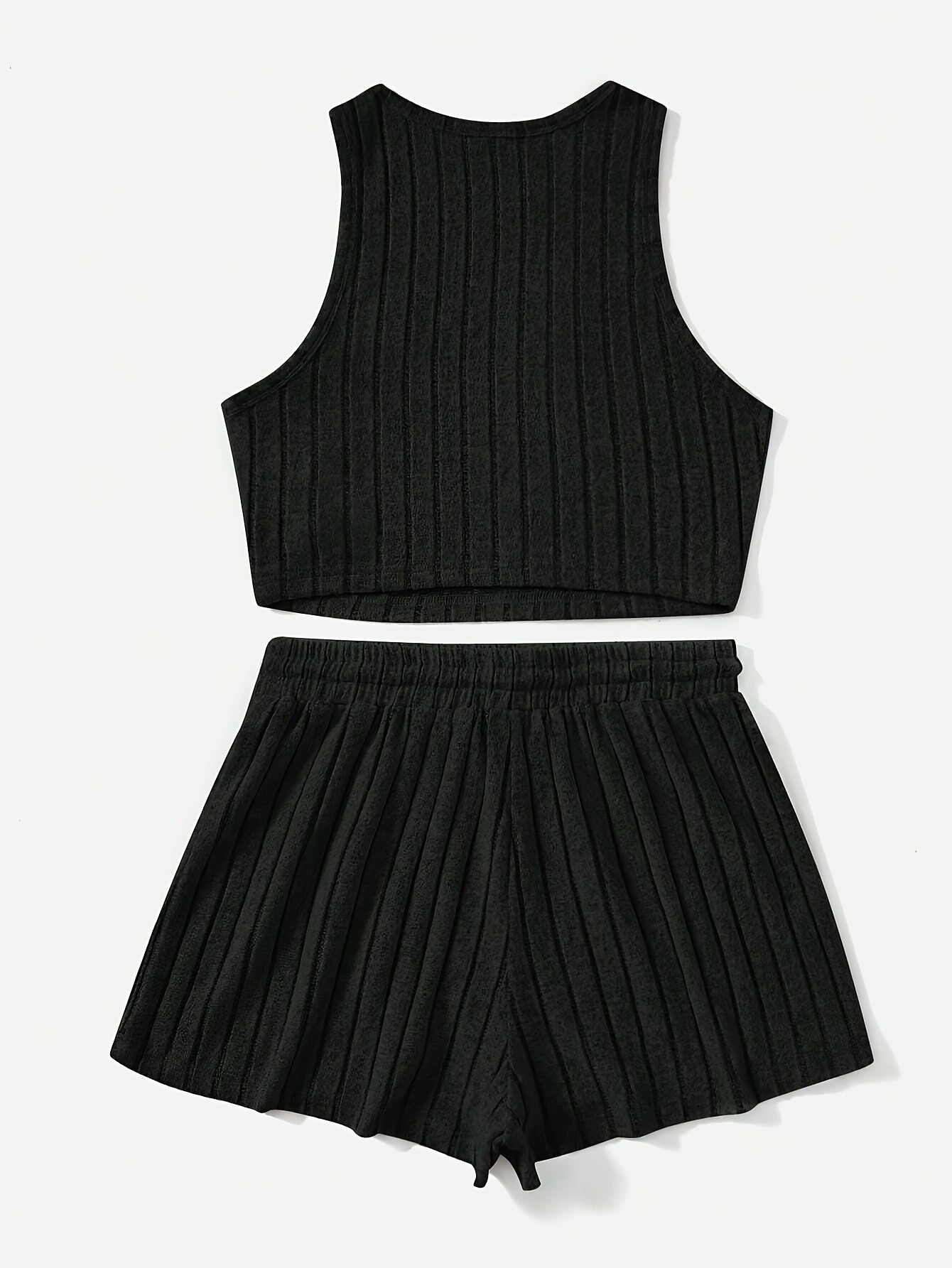 Elegant Directional Fashion Women'S Striped Skin-Friendly Tank Top And Shorts Set