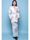 Tie Front Top Wide Leg Pants Set