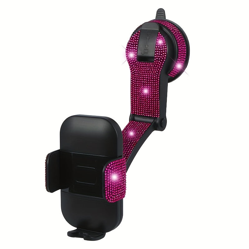 Car Diamond Mobile Phone Holder Suction Cup Car Mobile Phone Holder Universal Multi-Function 360 Rotation Anti-Shake Navigation Holder