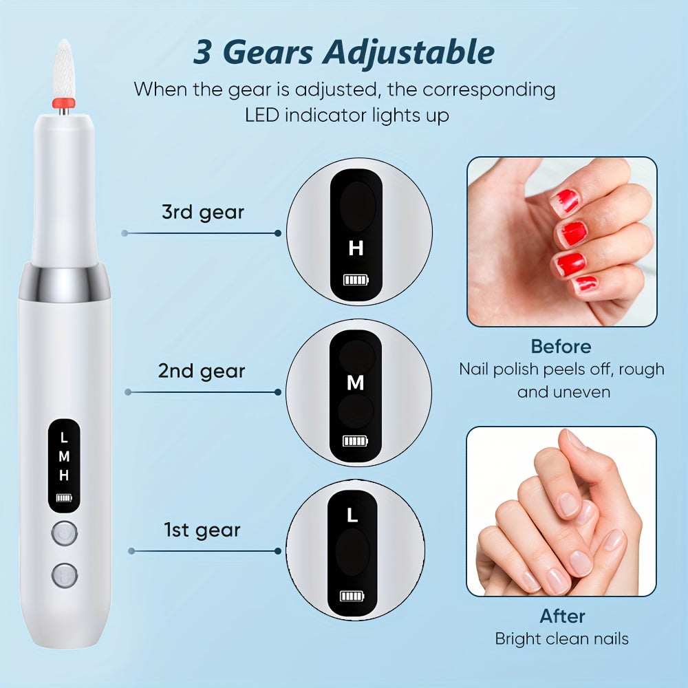 Professional Electric Nail Drill Polishing Machine Dead Skin Removal Art Sanding File Pen Nails Polisher Grinder Manicure Tools