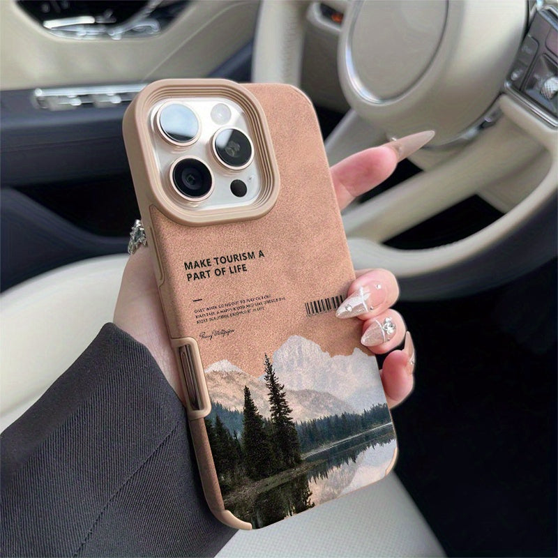 A Stunning Phone Cover with a Mountain Motif, Highlighting a Peaceful Lake. Perfect for Lovers of Nature And a Considerate Present for Anyone Who Values Calmness. This Silicone Case Fits Iphone Models 16, 15, 14, 13, 12, And