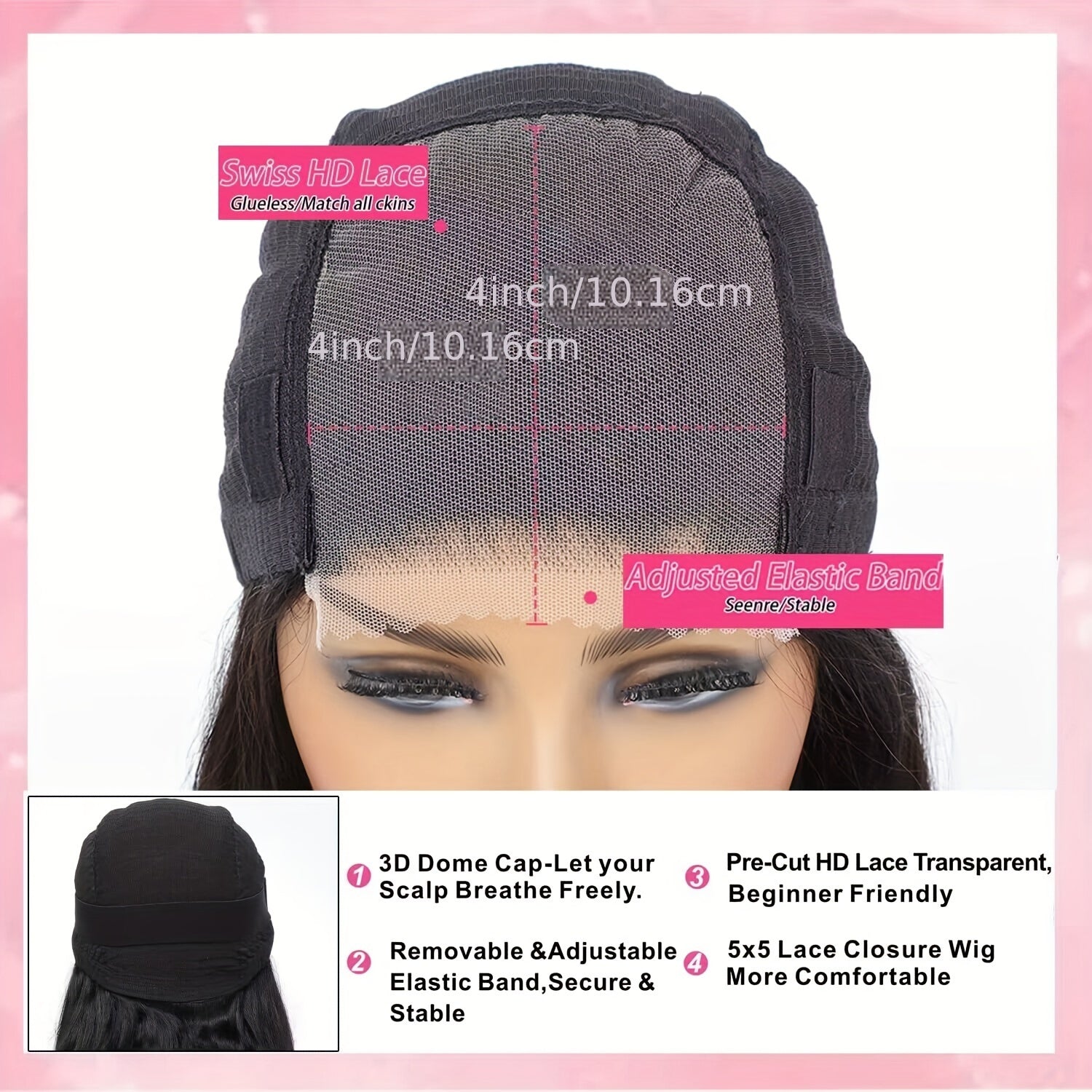 [150% Density Curly Bob Wig] Easy-to-Wear Curly Wave Bob Wig for Women | 100% Brazilian Human Hair | Pre-Plucked & Pre-Cut with Adjustable No-Glue 4x4 HD Lace Closure | Natural Black, 150% Density | Versatile & Beginner-Frien