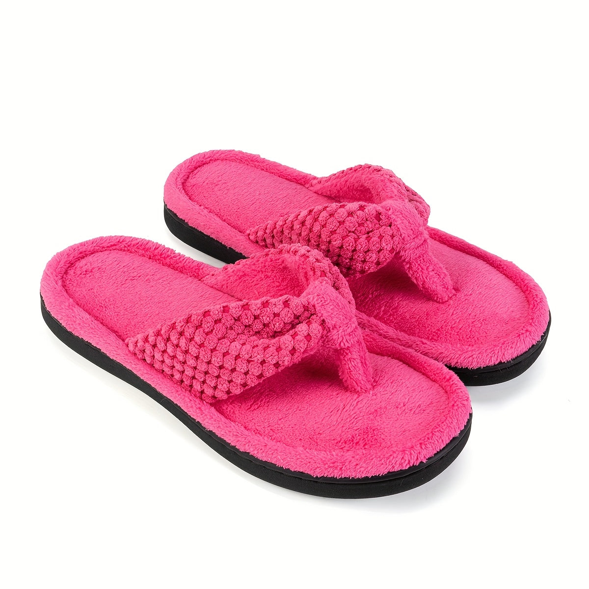 Women'S Slides, Comfortable Soft Sole Flat Slippers, All-Season Solid Color Fabric Upper & Inner, TPR Sole, Machine Washable, Home Floor Slip-On Shoes