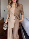 Two-piece Elegant Special Women's Fashion Color-Matching Suit Set